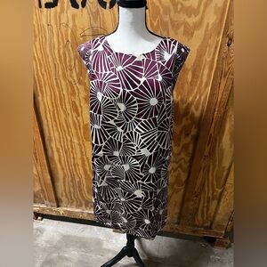The Limited Purple and White Patterned Midi Dress